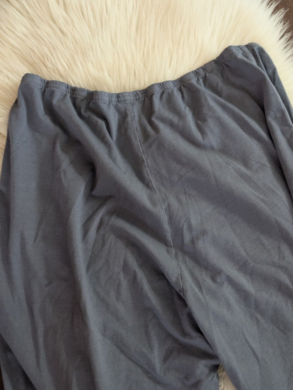 BRYN WALKER LONG FULL PANT Palazzo Wide Leg Lounge Pants Slate Gray L Large - Picture 7 of 7